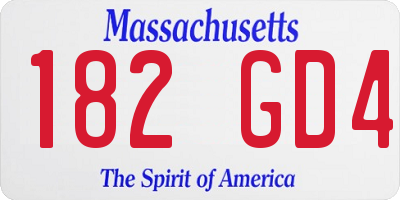MA license plate 182GD4