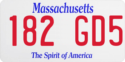 MA license plate 182GD5