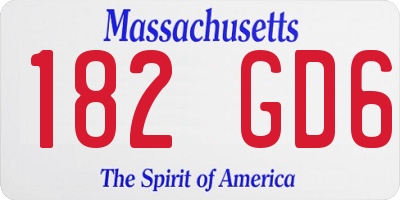 MA license plate 182GD6
