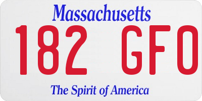 MA license plate 182GF0