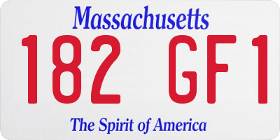 MA license plate 182GF1
