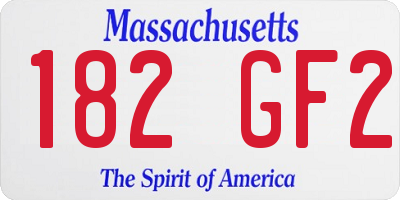 MA license plate 182GF2
