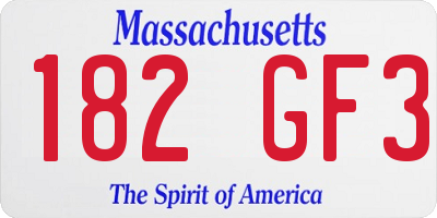 MA license plate 182GF3