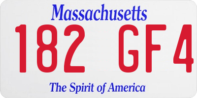MA license plate 182GF4