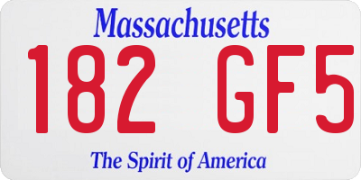 MA license plate 182GF5