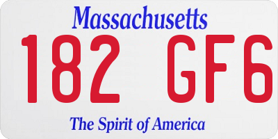 MA license plate 182GF6