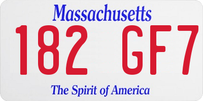 MA license plate 182GF7