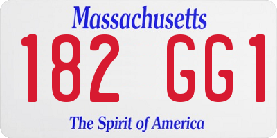 MA license plate 182GG1