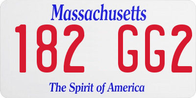 MA license plate 182GG2
