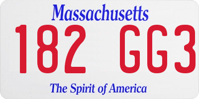 MA license plate 182GG3