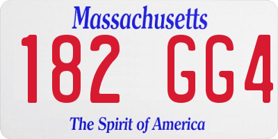 MA license plate 182GG4