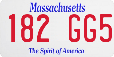 MA license plate 182GG5