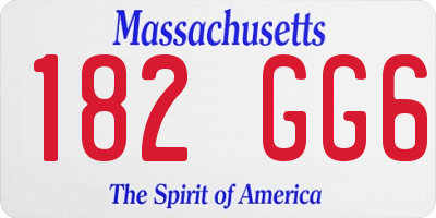 MA license plate 182GG6