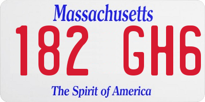 MA license plate 182GH6