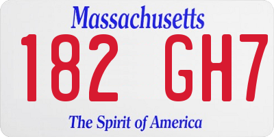 MA license plate 182GH7