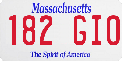 MA license plate 182GI0