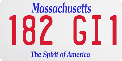 MA license plate 182GI1