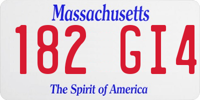 MA license plate 182GI4