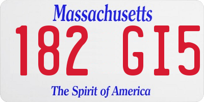 MA license plate 182GI5