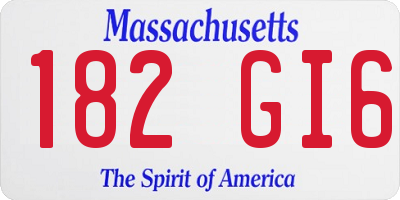 MA license plate 182GI6