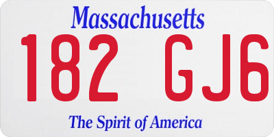 MA license plate 182GJ6