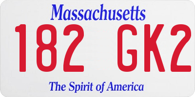 MA license plate 182GK2