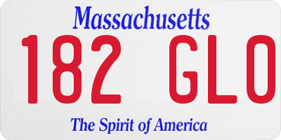 MA license plate 182GL0
