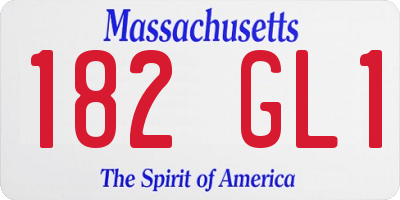 MA license plate 182GL1