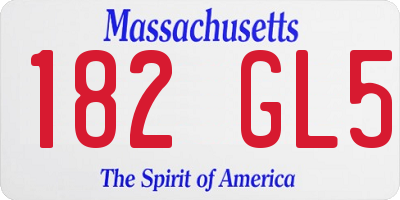 MA license plate 182GL5