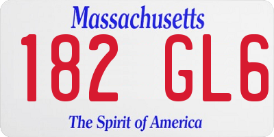 MA license plate 182GL6