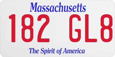 MA license plate 182GL8