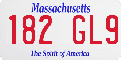 MA license plate 182GL9