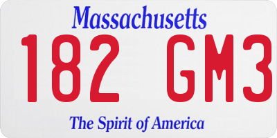 MA license plate 182GM3