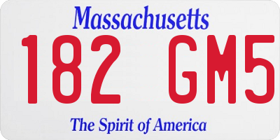 MA license plate 182GM5
