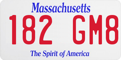 MA license plate 182GM8