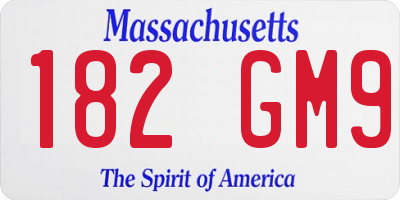 MA license plate 182GM9