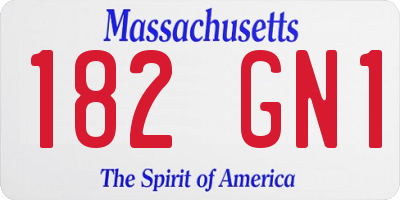 MA license plate 182GN1