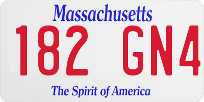 MA license plate 182GN4