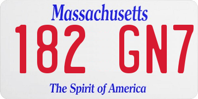MA license plate 182GN7