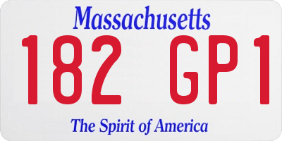 MA license plate 182GP1
