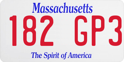 MA license plate 182GP3