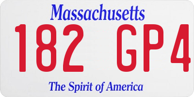 MA license plate 182GP4
