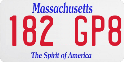 MA license plate 182GP8