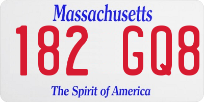 MA license plate 182GQ8