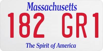 MA license plate 182GR1