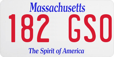 MA license plate 182GS0