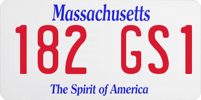 MA license plate 182GS1