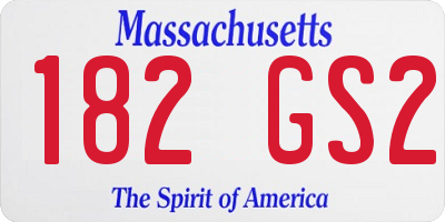 MA license plate 182GS2