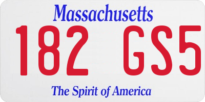 MA license plate 182GS5