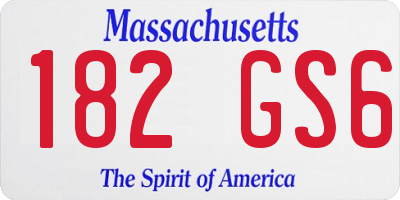 MA license plate 182GS6